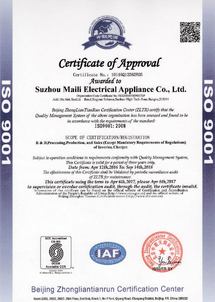 Certificat ISO 9001